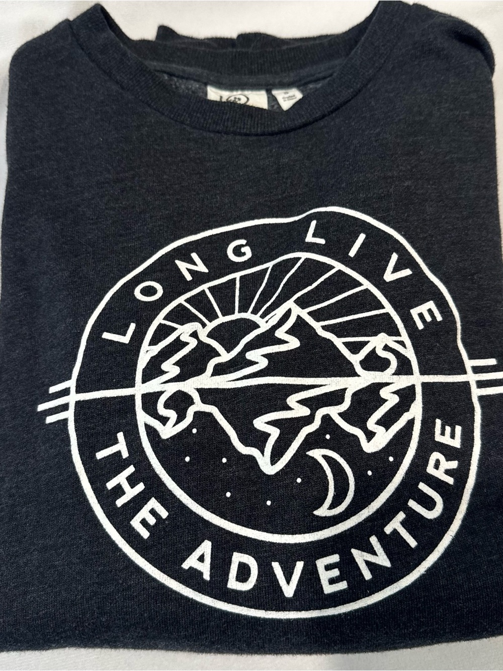 TenTree Crew Neck Sweatshirt “Long Live the Adventure” womens-Small Grey